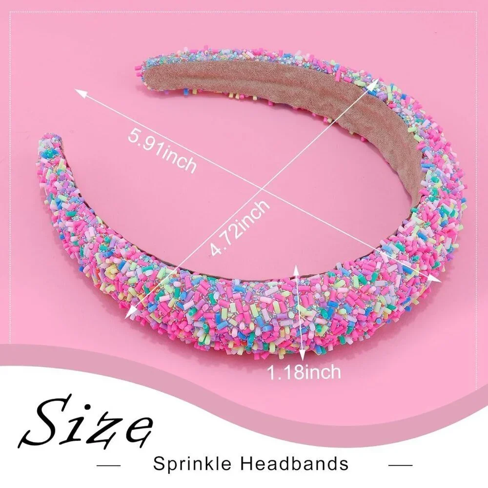 Colorful Glitter Padded Headbands for Women Casual and Party wear